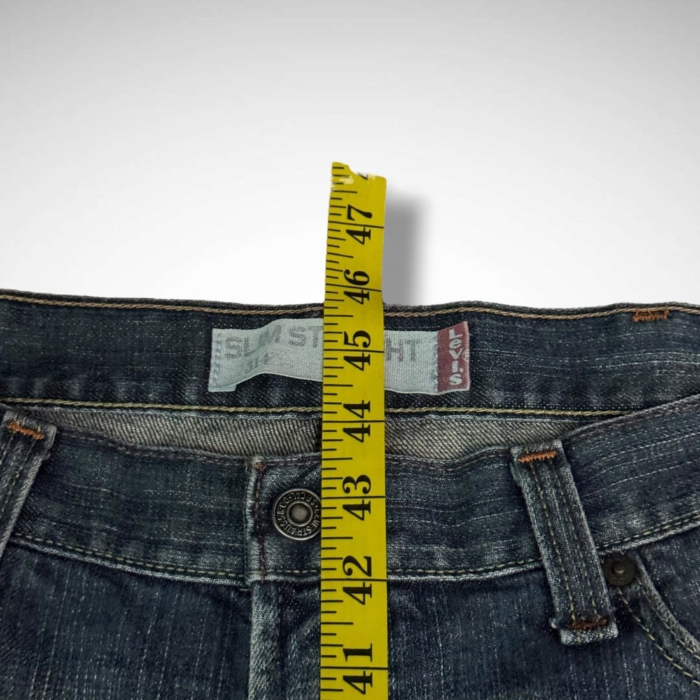 Levis 514 Jeans Mens 38 X 32 Slim Straight Blue Denim Pants Skater Biker - Picture 8 of 9
